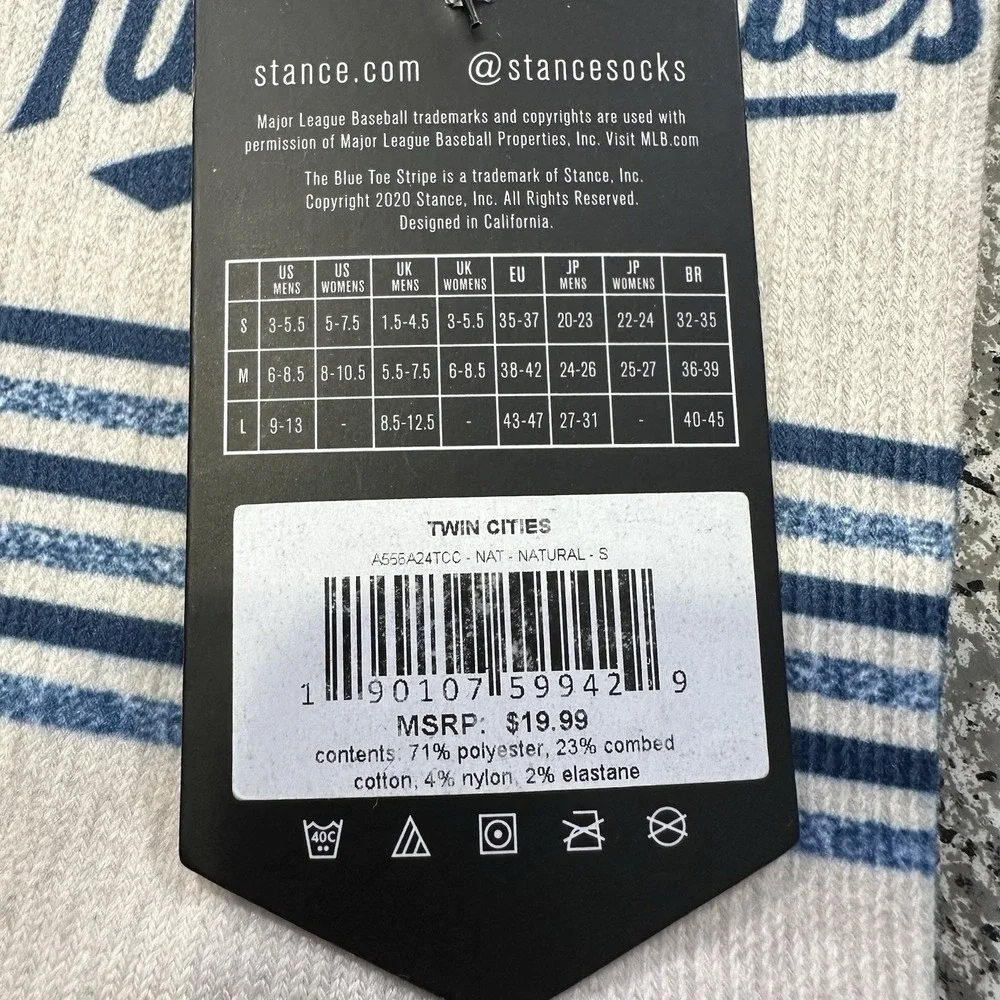 Stance Socks Youth Boys Size 3-5.5 MLB Minnesota Twin Cities Crew